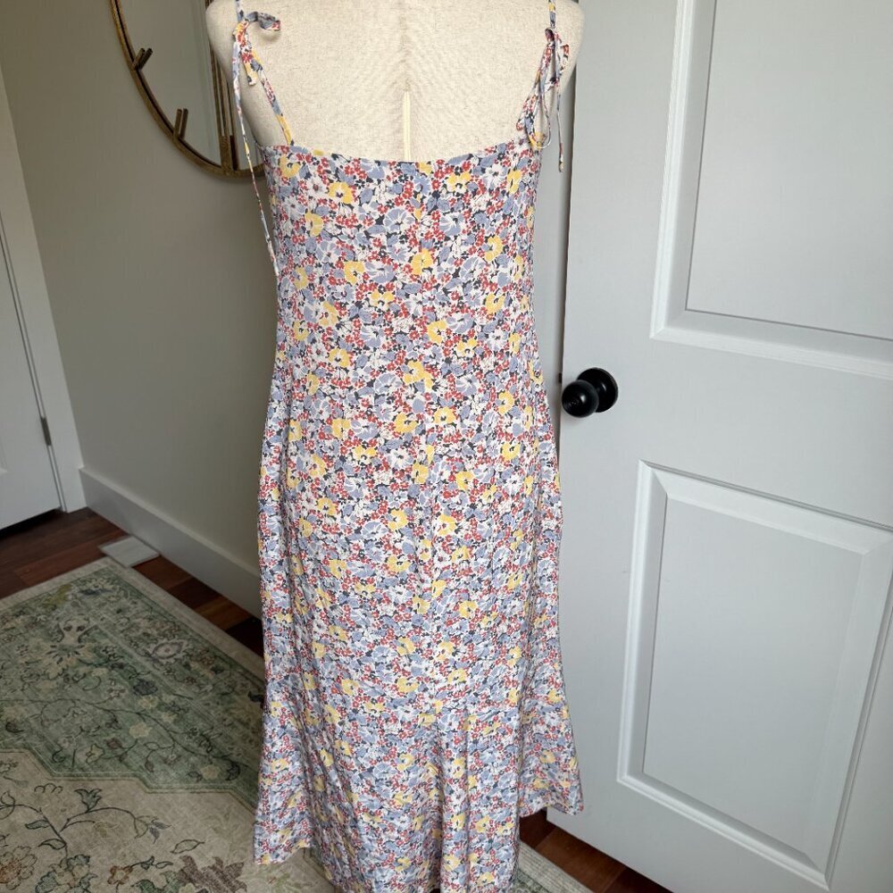 Reformation Silk Floral Midi Dress Size Small Bias Cut Slip Spaghetti Strap - Picture 4 of 9